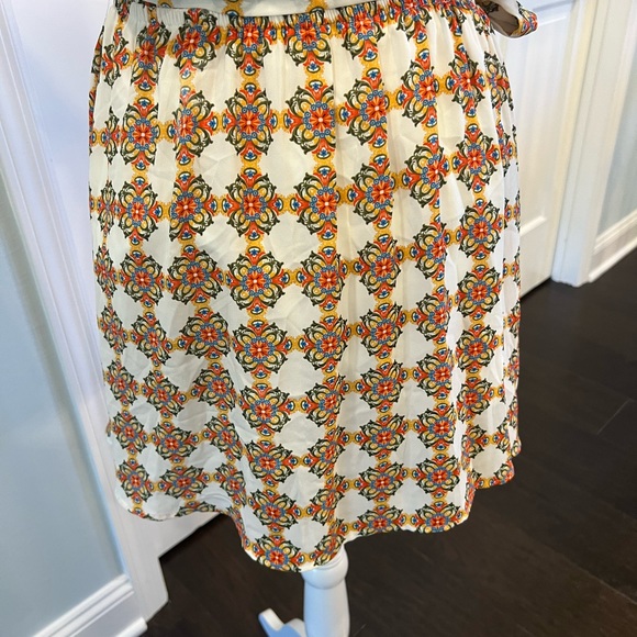 SOLD DR2 Large Beautiful Fall Color Pattern Dress, waist-Tie, Cold Shoulder NWT - Picture 8 of 13